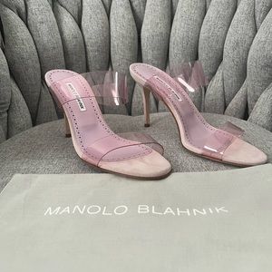 Manolo Blahnik Scolto clear double strap Sandals